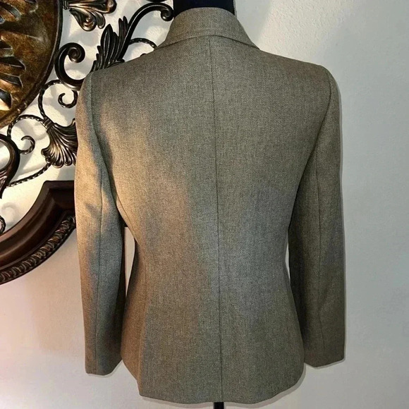Le Suit Women’s Tan Tweed Blazer Jacket Size 6P - Picture 8 of 16